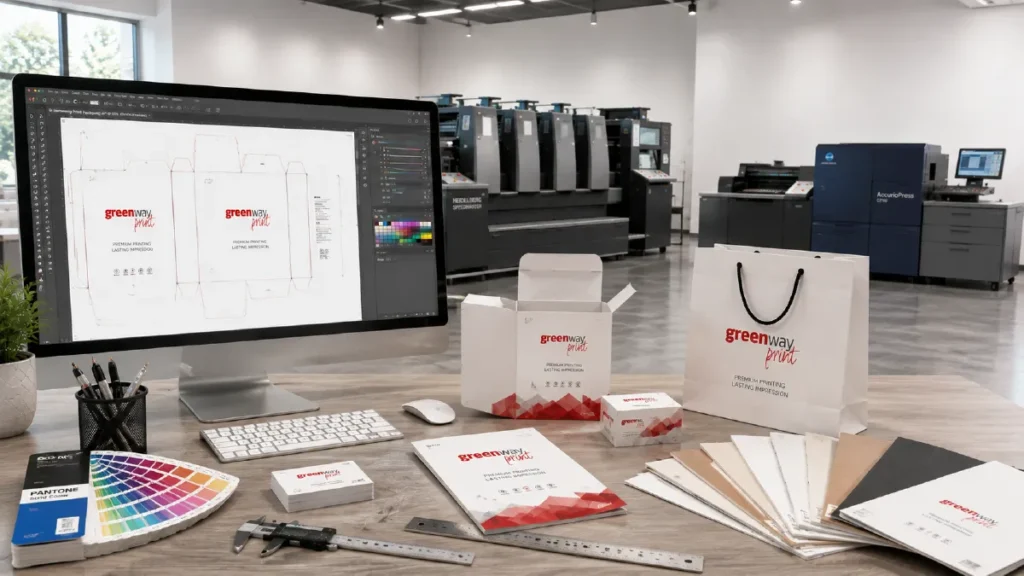 Open design file with packaging dieline for an accurate printing quotation